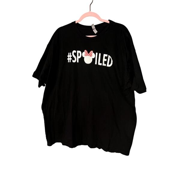 Next Level Apparel Tops - Custom Minnie Ears #SPOILED with Polka Dot Bow T-shirt Theme Park Inspired Mouse